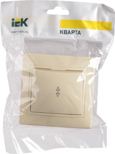 Выключатель проходной IEK Кварта ВСп10-1-0-ККм 1-клавишный 10А IP20 кремовый EVK12-K33-10-DM - изображение 2