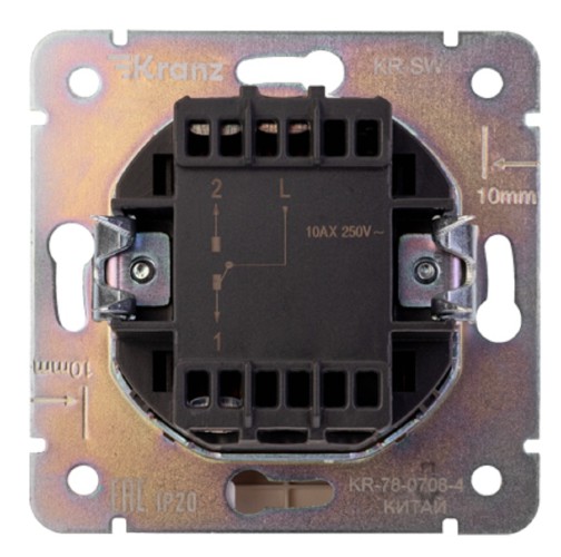 Выключатель проходной Kranz KR-78-0708-1 Round 1 кл (переключатель), перламутр - изображение 3