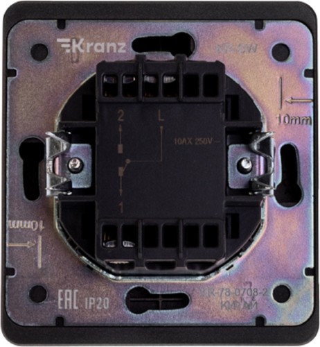 Выключатель проходной Kranz KR-78-0708-2 Round 1 кл (переключатель), титан - изображение 3