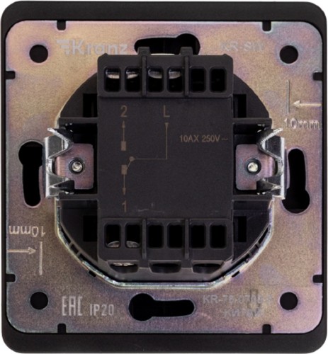 Выключатель проходной Kranz KR-78-0708-3 Round 1 кл (переключатель), оникс - изображение 3
