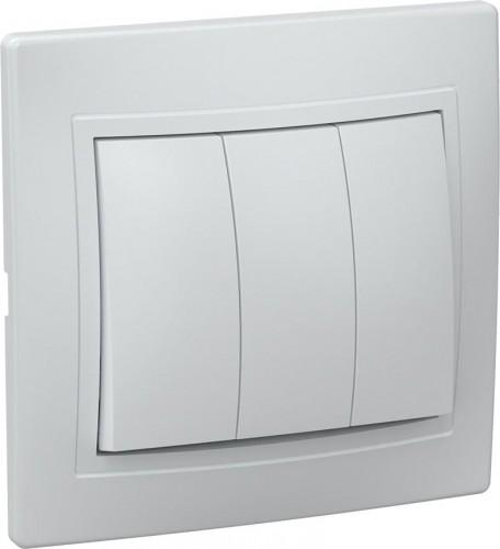 Выключатель трехклавишный IEK Кварта ВС10-3-0-ККм 10А IP20 кремовый EVK30-K33-10-DM