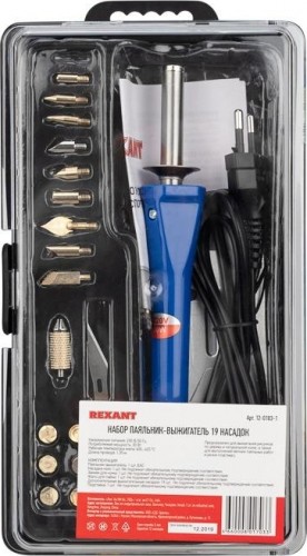 Выжигатель REXANT П0183-1 (набор пирограф, 30вт, 230в, 420-450°c, 21 насадка 12-0183-1 - изображение 4