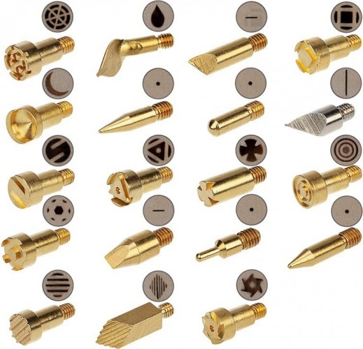 Выжигатель REXANT П0183-1 (набор пирограф, 30вт, 230в, 420-450°c, 21 насадка 12-0183-1 - изображение 5