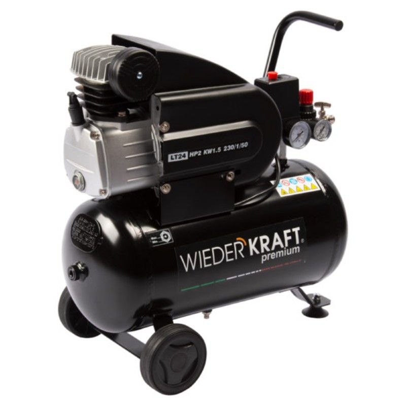 Масляный поршневой компрессор с прямым приводом WIEDERKRAFT WDK-90225 225 л/мин, 24 л - изображение 2