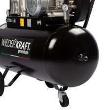 Масляный поршневой компрессор с ременным приводом WIEDERKRAFT WDK-91040 400 л/мин, ресивер 100 л - изображение 12