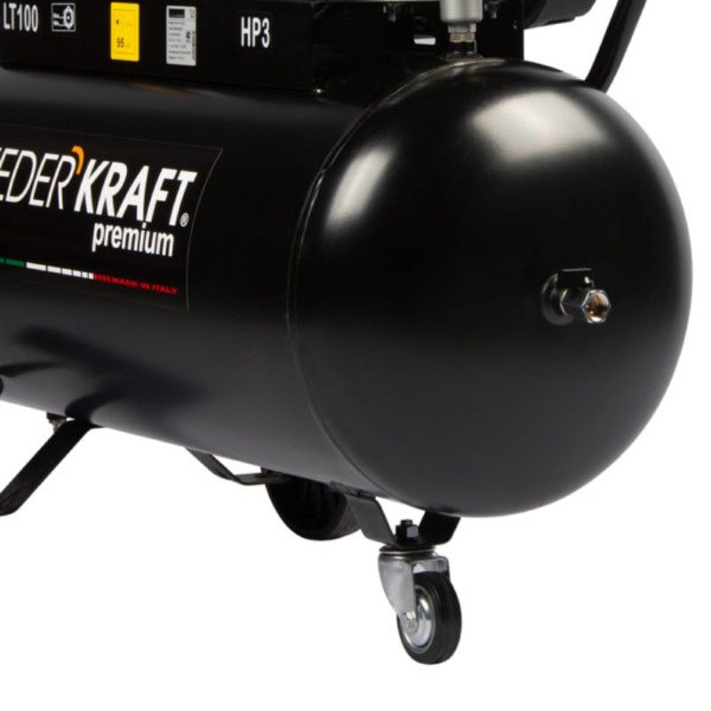 Масляный поршневой компрессор с ременным приводом WIEDERKRAFT WDK-91040 400 л/мин, ресивер 100 л - изображение 5