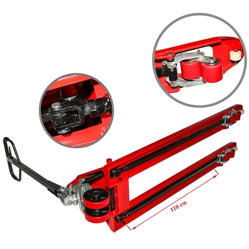 Тележка гидравлическая (рохля) WL BF25 1500х550 усиление 110см (PU) (HP-30-30CM-1500PUB) - изображение 4