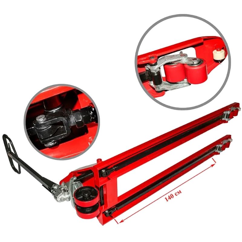 Тележка гидравлическая (рохля) WL BF25 1800х550 усиление 140см (PU) (HP-30-30CM-1800PUB) - изображение 4