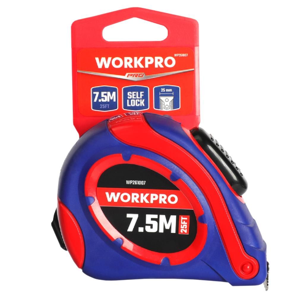Рулетка WORKPRO пластмассовая 7.5м(25фут)*25мм самоблокирующаяся - изображение 5