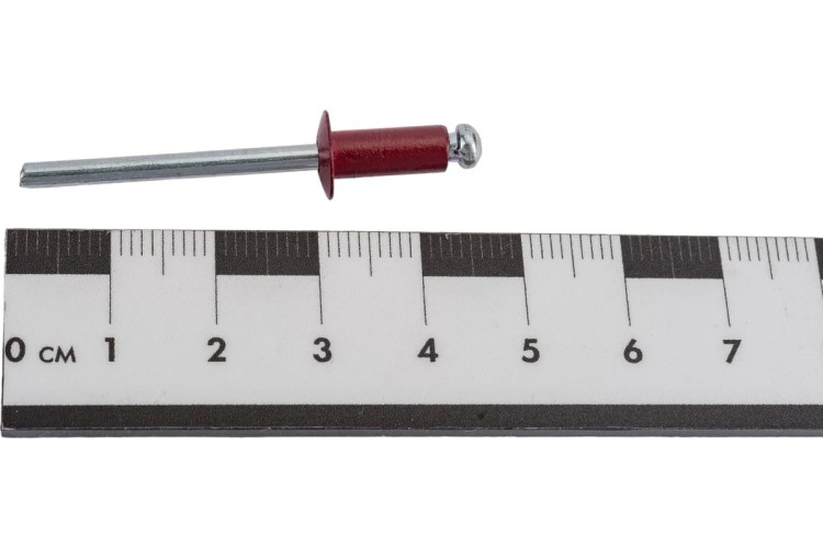 Заклепка алюминиевая Кобальт 910-942 вытяжные 4,8х12 мм, красные ral 3005 (50 шт.) - изображение 4