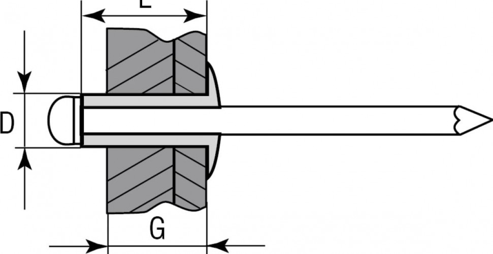 Заклепка из нержавеющей стали KRAFTOOL Inox 4.8х30 мм, 250 шт 311705-48-30 - изображение 2