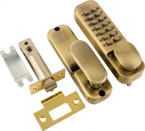Замок накладной кодовый НОРА-М 200 "Старая бронза" 7289