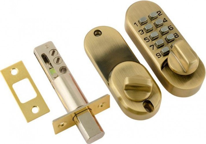 Замок накладной кодовый НОРА-М 600 "Старая бронза" 8698