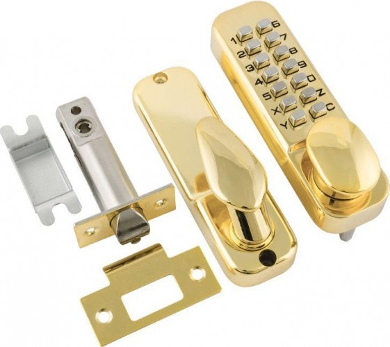Замок накладной кодовый НОРА-М 231 с блокир. автозапирания "Золото" 7327