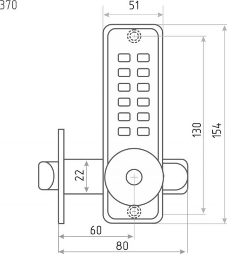 Замок накладной кодовый НОРА-М 370 с блокир. автозапир. и цилиндром "Старая медь" 7338 - изображение 2