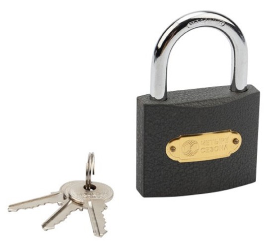 Замок навесной ЧЕТЫРЕ СЕЗОНА 79-0006 серия Чугун 60 мм