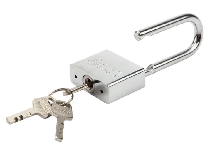 Замок навесной ЧЕТЫРЕ СЕЗОНА 79-0045 серия Сталь 50 мм длинная дужка - изображение 2