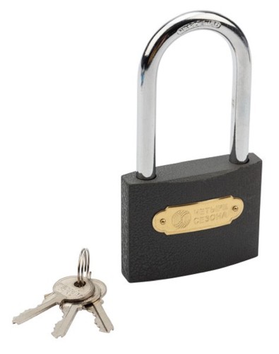 Замок навесной ЧЕТЫРЕ СЕЗОНА 79-0027 серия Чугун 75 мм длинная дужка