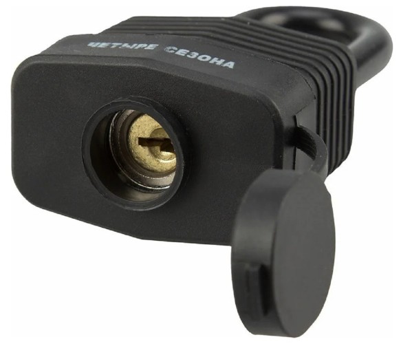 Замок навесной ЧЕТЫРЕ СЕЗОНА 79-0124 всепогодный 40 мм длинная дужка - изображение 4