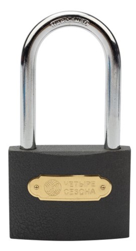 Замок навесной ЧЕТЫРЕ СЕЗОНА 79-0027 серия Чугун 75 мм длинная дужка - изображение 2