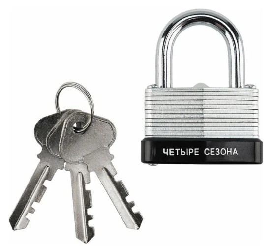 Замок навесной ЧЕТЫРЕ СЕЗОНА 79-0134 серия «Сталь» наборный 40 мм