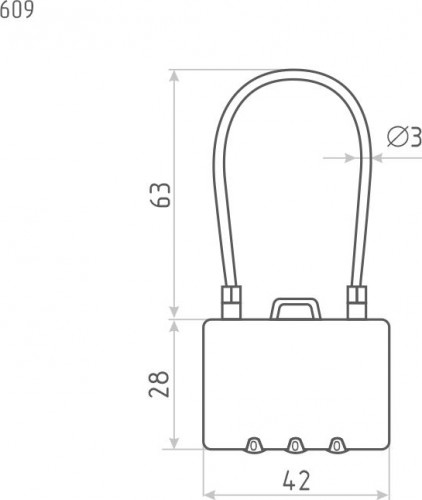 Замок навесной кодовый НОРА-М 609 для чемодана "Черный" 42 мм 17086 - изображение 2