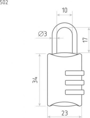 Замок навесной кодовый НОРА-М 502 для чемодана "Серый" 23 мм 14935 - изображение 2