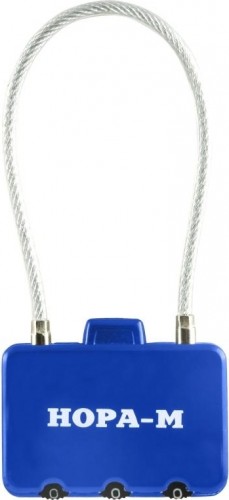 Замок навесной кодовый НОРА-М 609 для чемодана "Синий" 42 мм 17265