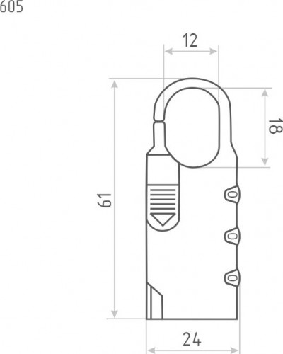Замок навесной кодовый НОРА-М 605 для чемодана "Черный" 24 мм 17078 - изображение 2