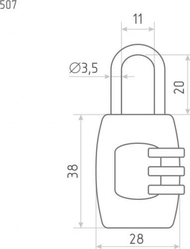 Замок навесной кодовый НОРА-М 507 для чемодана "Черный" 28 мм 14940 - изображение 2