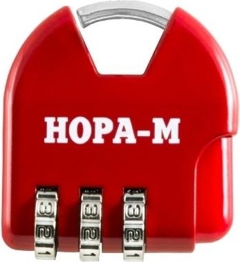Замок навесной кодовый НОРА-М 601 для чемодана "Красный" 35 мм 17080