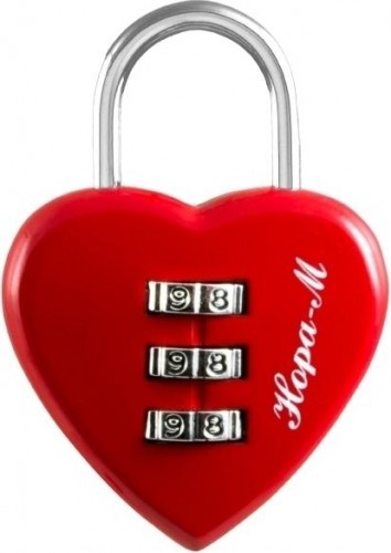 Замок навесной кодовый НОРА-М 606 для чемодана "Красный" 39 мм 17073