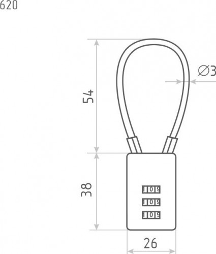 Замок навесной кодовый НОРА-М 620 для чемодана "Черный" 26 мм 17085 - изображение 2
