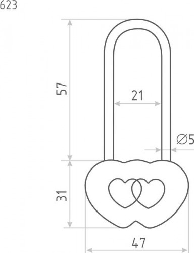 Замок навесной НОРА-М 623 сувенирный "Золото" 18786 - изображение 2