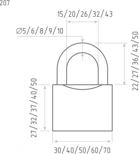 Замок навесной НОРА-М ЗН-207 "Латунь" 70мм 6691 - изображение 3