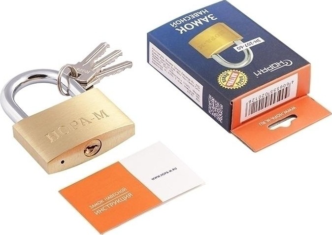 Замок навесной НОРА-М ЗН-207 "Латунь" 60мм 6690 - изображение 2