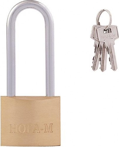 Замок навесной НОРА-М ЗН-210 с длинной дужкой "Латунь" 40 мм 6699