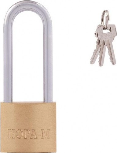 Замок навесной НОРА-М ЗН-210 с длинной дужкой "Латунь" 30 мм 6698