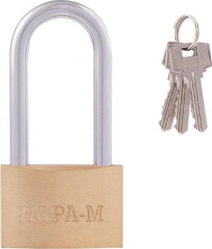 Замок навесной НОРА-М ЗН-210 с длинной дужкой "Латунь" 60 мм 6701