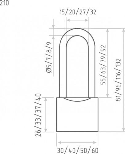 Замок навесной НОРА-М ЗН-210 с длинной дужкой "Латунь" 60 мм 6701 - изображение 3
