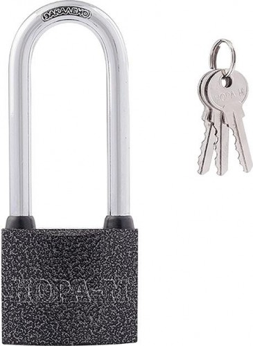 Замок навесной НОРА-М ЗН-212ДД с длинной дужкой "Темный" 50 мм 12975