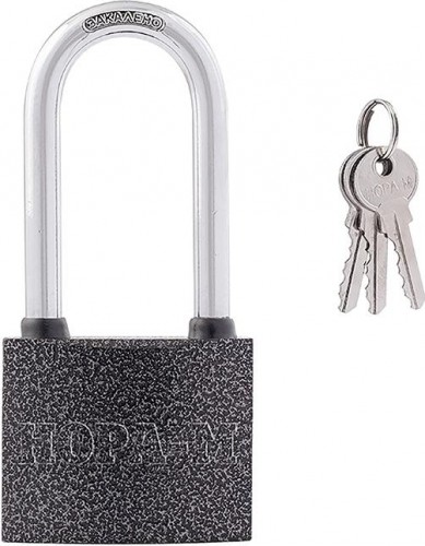 Замок навесной НОРА-М ЗН-212ДД с длинной дужкой "Темный" 60 мм 12976