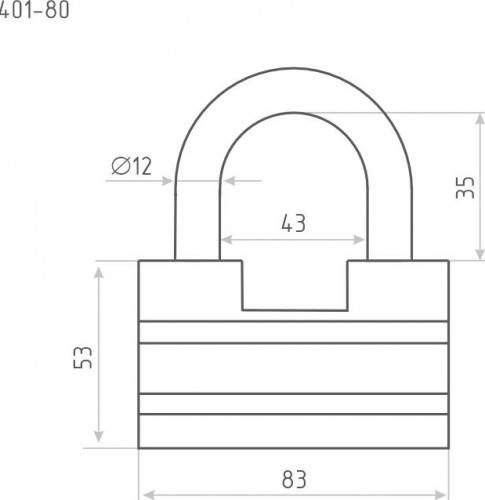 Замок навесной НОРА-М ЗН-401 "Серый" 80мм 13792 - изображение 3