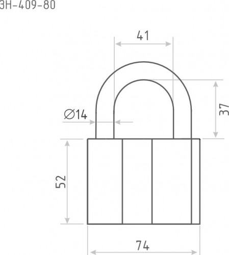 Замок навесной НОРА-М ЗН-409 "Серый" 80мм 13807 - изображение 3
