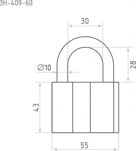 Замок навесной НОРА-М ЗН-409 "Серый" 60мм 13805 - изображение 3