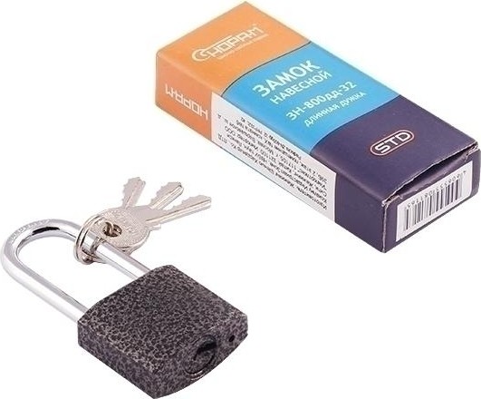 Замок навесной НОРА-М ЗН-800дд с длинной дужкой "Темный" 32 мм 16813 - изображение 2