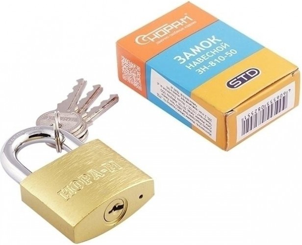 Замок навесной НОРА-М ЗН-810 "Латунь" 50 мм 16879 - изображение 2