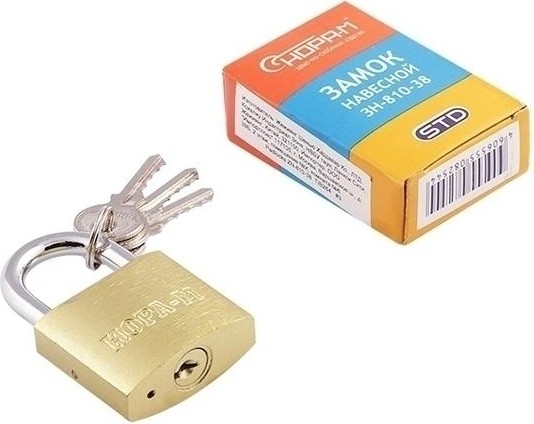 Замок навесной НОРА-М ЗН-810 "Латунь" 38 мм 16878 - изображение 2