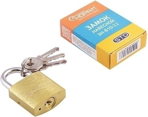 Замок навесной НОРА-М ЗН-810 "Латунь" 32 мм 16877 - изображение 2