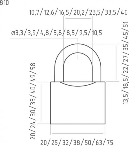 Замок навесной НОРА-М ЗН-810 "Латунь" 75 мм 16881 - изображение 3